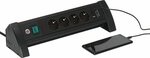 Premium Office-Line multiprise 4 prises noir avec USB C PD 30W et USB A 18W, 1,8m H05VV-F3G1,5