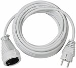 Cordon prolongateur en plastique de qualite 5m blanc H05VV-F 3G1,5