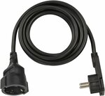 Cordon prolongateur avec une fiche plate 3m H05VV-F3G1,5 noir