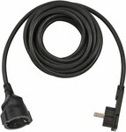 Cordon prolongateur avec une fiche plate 5m H05VV-F3G1,5 noir