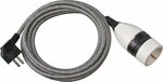 Rallonge en plastique de qualite avec interrupteur rotatif et gaine textile 3m H05VV-F 3G1,5 noir blanc