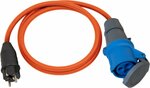 Cable adaptateur camping maritime IP44 1,5m orange H07RN-F 3G2,5 Fiche de contact de protection, prise CEE 230V 16A
