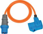 Cordon prolongateur CEE IP44 pour le camping maritime 1,5m orange H07RN-F 3G2,5 prise CEE, raccord coude 230V 16A