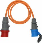 Cable adaptateur Camping Maritime IP44 1,5m orange H07RN-F 3G2,5 CEE male 400V 16A, CEE femelle 230V 16A