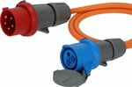 Cable adaptateur Camping Maritime IP44 1,5m orange H07RN-F 3G2,5 CEE male 400V 16A, CEE femelle 230V 16A