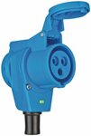 Connecteur coude CEE 230V 16A IP44 - 1x 230V 16A, 1x 230V CEE 16A tripolaire
