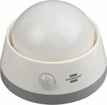 Veilleuse LED a batteries avec detecteur de mouvements et bouton-poussoir NLB 02 BS 2 LED 60lm 3 x AA (fournies)