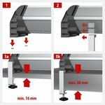 Pinces de table avec vis de blocage pour blocs multiprises Alu-Office-Line