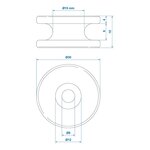 Crochet de corde rond PVC diametre 30 x 15 mm