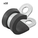 Collier fixation cable 10 mm avec protection en caoutchouc x10 pieces