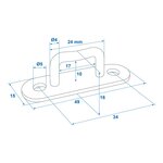 Pontet rectangulaire 24mm