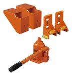 Cric hydraulique caravane avec niveau a bulle pour double essieux