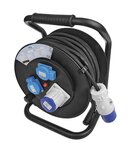Enrouleur electrique CEE 25M 3x2,5mm² (2x Schuko + 1x CEE)