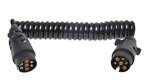 C ble spirale 3M avec 2x fiche 7-poles PVC