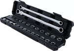 Jeu de cles annulaires et articulees a cliquet extra longues 27 pcs