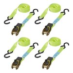 Sangle d'arrimage avec tendeur a cliquet + 2 crochets 5 metres - jeu de 4 pieces
