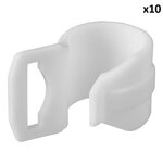 Clip de tente pour mat de tente 20-25mm avec fente blanc x10 pieces