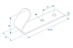 Crochet a visser metal 72 x 21 x 2 mm x5 pieces