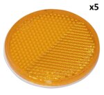 Reflecteur orange 60mm autocollant x5 pieces