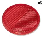 Reflecteur rouge 60mm autocollant x5 pieces