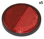 Reflecteur rouge 58mm auto-adhesif avec plaque de base x5 pieces