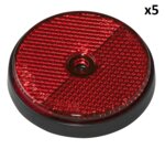 Reflecteur rouge 60mm fixation a vis x5 pieces