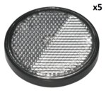 Reflecteur blanc 58 mm autocollant avec plaque de base x5 pieces