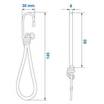 Crochet en metal avec boucle elastique pour filet de remorque/tente/voile x10 pieces