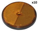 Reflecteur orange 80mm montage a vis x10 pieces