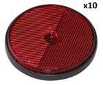 Reflecteur rouge 80mm montage a vis x10 pieces
