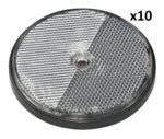 Reflecteur blanc 80mm montage a vis x10 pieces