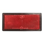 Reflecteur rouge 85x39mm autocollant avec plaque de base x10 pieces