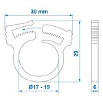 Collier de serrage a clip 17–19 mm x10 pieces