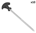Piquet de tente 20,5 cm en acier galvanise a visser x10 pieces