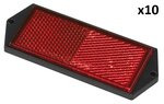 Reflecteur rouge 104x40mm a visser x10 pieces