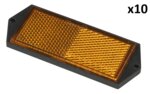 Reflecteur orange 104x40mm fixation par vis x10 pieces