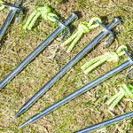 Piquet de tente 20 cm en acier galvanise avec crochet en L Heavy Duty x10 pieces