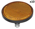 Reflecteur orange 60 mm avec boulon 5 x10 pieces