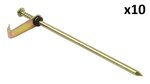 Goupille de roche 21cm en metal avec crochet x10 pieces