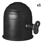 Capuchon de barre d'attelage noir avec serrure x5 pieces