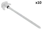 Piquet de tente 20 cm en metal a visser avec crochet en plastique x10 pieces