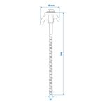 Piquet de tente 20 cm en metal a visser avec crochet en plastique x10 pieces