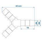 Raccord en Y pour tuyau 8 mm x10 pieces