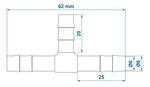 Raccord tuyau en T 8 mm x10 pieces