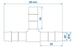 Raccord tuyau en T 10 mm x10 pieces