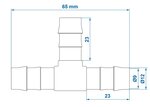 Raccord en T pour tuyau 12 mm x10 pieces