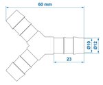 Raccord en Y a embouts canneles 12 mm x10 pieces