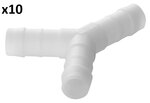 Raccord en Y a embouts canneles 12 mm x10 pieces