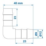 Raccord coude 12 mm x10 pieces