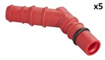 Raccord de tuyau avec joint torique pour tuyaux 10/12 mm rouge x5 pieces